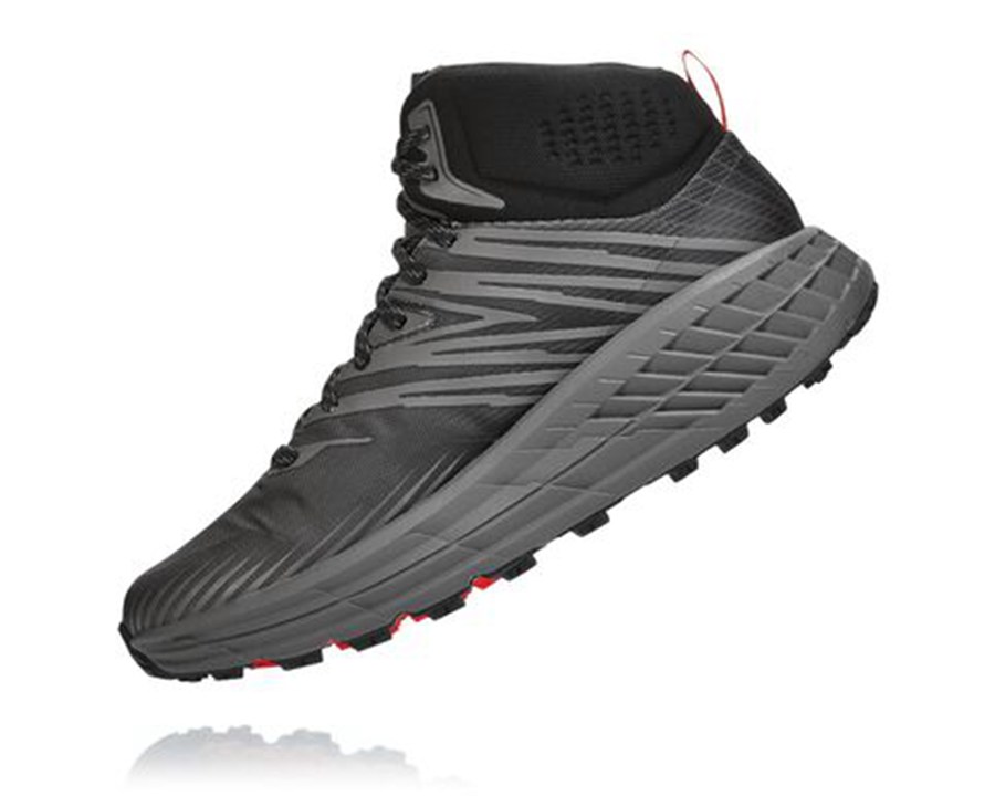 Hoka One One Mens Trail Shoes - Speedgoat Mid GORE-TEX 2 - Black - UTPO83740